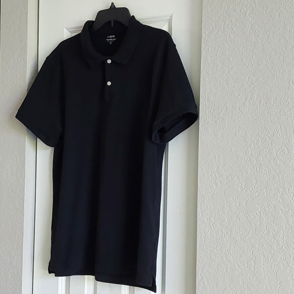 J Crew Men's Black Polo Short Sleeve Shirt Size L - Picture 2 of 7